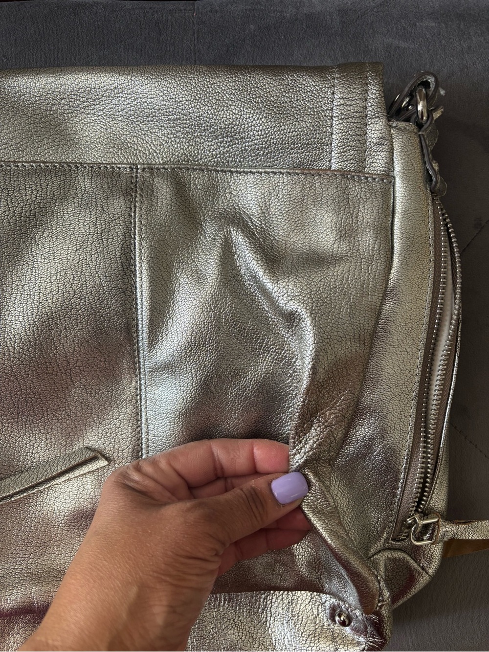 Aimee Kestenberg Metallic Silver Crossbody - Picture 3 of 3